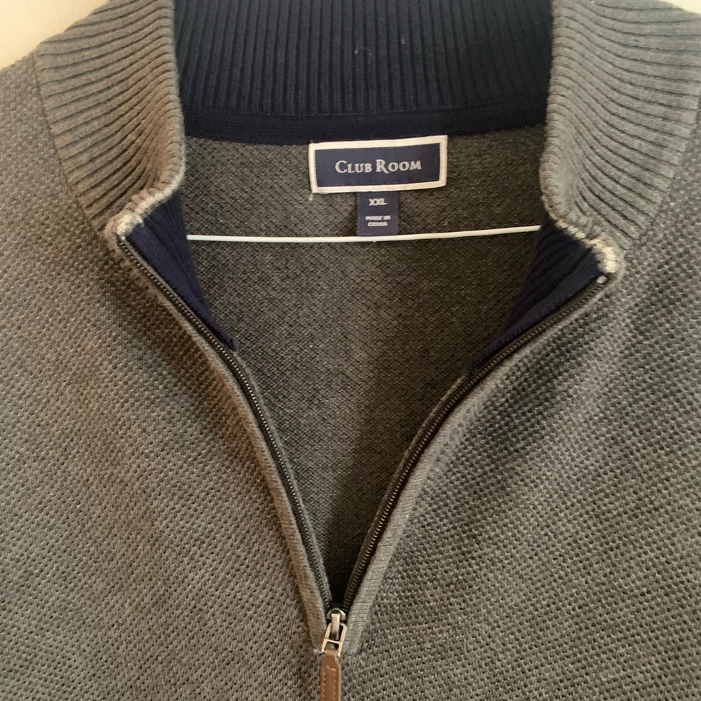 Club Room Charcoal Zip-Up Sweater
